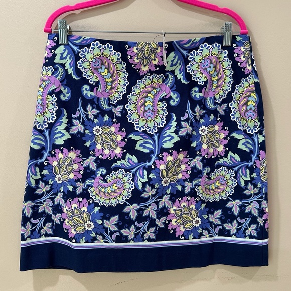 Talbots Dresses & Skirts - Talbots Womens 12 Pencil skirt Blue navy Purple mid rise Paisley Work Resort New